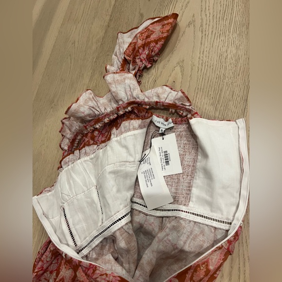 LUG VON SIGA Helena Printed Linen-blend Maxi Dress in Brick Red - Sz 10 / 42 - Picture 12 of 16